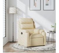 vidaXL Fauteuil inclinable Chaise de relaxation avec repose-pieds, dossier et accoudoirs Tissu crème