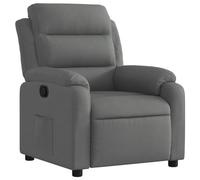 vidaXL Fauteuil Inclinable, Chaise de Relaxation avec Repose-Pieds, Siège avec Dossier et Accoudoirs Salle de Séjour, Moderne, Gris Foncé Tissu