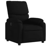 vidaXL Fauteuil Inclinable, Chaise de Relaxation avec Repose-Pieds, Siège avec Dossier et Accoudoirs Salle de Séjour, Moderne, Noir Tissu