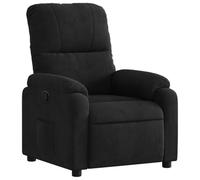 vidaXL Fauteuil Inclinable, Chaise de Relaxation, Siège avec Accoudoirs et Dossier, Fauteuil TV de Salon, Moderne, Noir Tissu Microfibre