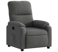 vidaXL Fauteuil inclinable – Chaise de relaxation moderne, tissu microfibre gris foncé, accoudoirs