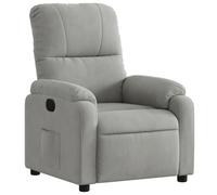 vidaXL Fauteuil inclinable – Tissu microfibre gris clair – Accoudoirs et dossier