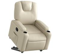 vidaXL Fauteuil inclinable de relaxation, dossier et repose-pied réglables, crème similicuir