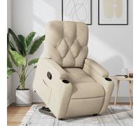 vidaXL Fauteuil inclinable Crème Tissu