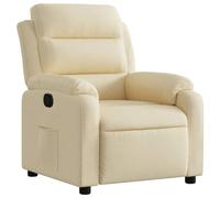 vidaXL Fauteuil inclinable Chaise de relaxation avec repose-pieds, dossier et accoudoirs Tissu crème