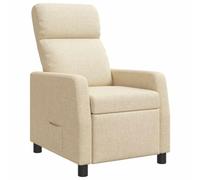 vidaXL Fauteuil inclinable Crème Tissu