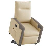 vidaXL Fauteuil de relaxation inclinable Tissu crème – Crème G