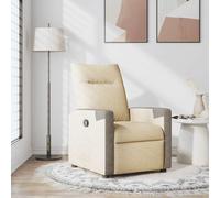 vidaXL Fauteuil inclinable Crème Tissu