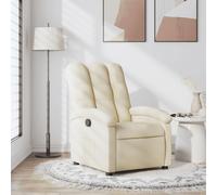 vidaXL Fauteuil Inclinable, Chaise de Relaxation avec Dossier, Siège avec Repose-Pied, Fauteuil TV de Salle de Séjour, Moderne, Crème Tissu