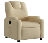 vidaXL Fauteuil inclinable – Chaise de relaxation moderne avec accoudoirs rembourrés, crème tissu