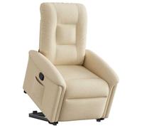vidaXL Fauteuil inclinable Crème Tissu, Chaise inclinable, Fauteuil inclinable pour Personnes âgées, Fauteuil releveur électrique
