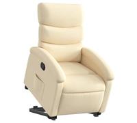 vidaXL Fauteuil inclinable Crème Tissu