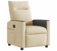 vidaXL Fauteuil inclinable Crème Tissu, Fauteuil, Fauteuil inclinable TV, Poussette, Fauteuil inclinable pour Personnes âgées, Fauteuil canapé