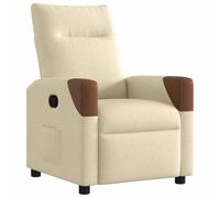 vidaXL Fauteuil inclinable Crème Tissu, Fauteuil, Fauteuil inclinable TV, Poussette, Fauteuil inclinable pour Personnes âgées, Fauteuil canapé