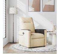 vidaXL Fauteuil inclinable crème en tissu – TV, canapé, pour personnes âgées
