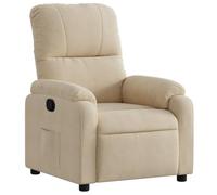 vidaXL Fauteuil inclinable Chaise de relaxation Accoudoirs et dossier tissu microfibre crème