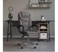 vidaXL Fauteuil Inclinable de Bureau, Chaise Pivotante avec Dossier et Repose-pied Réglables, Siège de Bureau, Moderne, Gris 349699