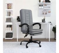 Vidaxl Fauteuil Inclinable De Bureau Gris Clair Tissu Gris