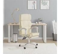 vidaXL Fauteuil inclinable de bureau Crème Similicuir G
