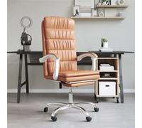 vidaXL Fauteuil inclinable de bureau Marron Similicuir, fauteuil inclinable, chaise d'ordinateur, chaise de bureau inclinable G
