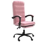 vidaXL Fauteuil inclinable de bureau Rose Velours