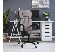 Fauteuil Inclinable de Bureau Siège Inclinable Chaise d'Ordinateur Dossier et Repose-pied Réglables Meuble de Bureau Intérieur Taupe Tissu