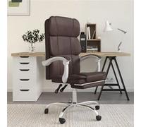 349630 vidaXL Fauteuil inclinable de bureau Marron Similicuir