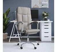 Fauteuil Inclinable de Bureau Siège Inclinable Chaise d'Ordinateur Dossier et Repose-pied Réglables Meuble de Bureau Intérieur Taupe Tissu