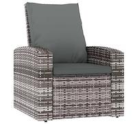 vidaXL Fauteuil inclinable de Jardin avec Coussins Gris résine tressée, Fauteuil de Jardin, Chaise Longue, Chaise d'extérieur, Fauteuil inclinable