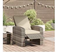 vidaXL Fauteuil inclinable de jardin avec coussins marron clair rotin 364103