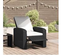Vidaxl Fauteuil Inclinable De Jardin Avec Coussins Noir Résine Tressée