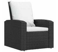 Vidaxl Fauteuil Inclinable De Jardin Avec Coussins Noir Résine Tressée