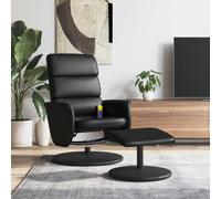 Vidaxl Fauteuil Inclinable De Massage Avec Repose-Pied Noir Similicuir Noir
