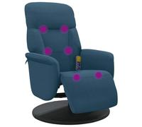 vidaXL Fauteuil inclinable de massage 356692 avec repose-pied bleu velours