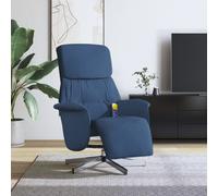 Vidaxl Fauteuil Inclinable De Massage Avec Repose-Pieds Bleu Tissu Bleu