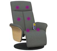 vidaXL Fauteuil de massage inclinable avec repose-pieds et accoudoirs – Tissu gris foncé