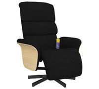 vidaXL Fauteuil Inclinable de Massage avec Repose-Pieds, Chaise de Relaxation avec Dossier, Siège avec Accoudoirs Salon, Moderne, Noir Tissu