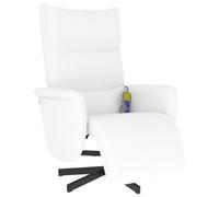 vidaXL Fauteuil Inclinable de Massage avec Repose-Pieds, Chaise de Relaxation avec Dossier, Siège avec Accoudoirs Salon, Moderne, Blanc Similicuir