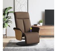 vidaXL Fauteuil inclinable de massage avec repose-pieds marron tissu