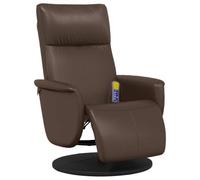 vidaXL Fauteuil de massage inclinable - similicuir marron G, repose-pieds, sans adaptateur