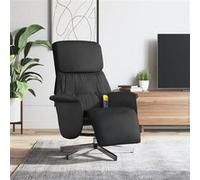 vidaXL Fauteuil inclinable de massage avec repose-pieds noir tissu