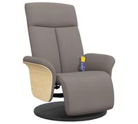 vidaXL Fauteuil de massage inclinable 356538 avec repose-pieds Tissu taupe