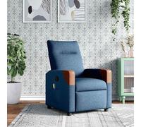 vidaXL Fauteuil inclinable de massage Bleu Tissu