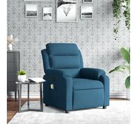 Vidaxl Fauteuil Inclinable De Massage Bleu Velours Bleu