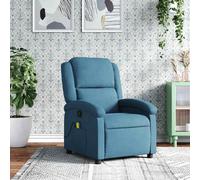 Vidaxl Fauteuil Inclinable De Massage Bleu Velours Bleu