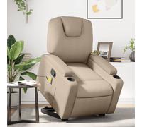 vidaXL Fauteuil de massage, relaxation similicuir cappuccino Beige G