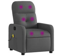 vidaXL Fauteuil Inclinable de Massage, Chaise de Relaxation avec Dossier et Repose-Pied Réglables, Siège de Salon, Moderne, Gris Foncé Tissu