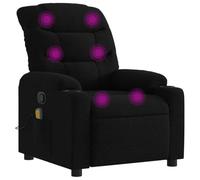 vidaXL Fauteuil Inclinable de Massage, Chaise de Relaxation avec Dossier et Repose-Pied Réglables, Siège de Salon, Moderne, Noir Tissu
