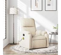 Vidaxl Fauteuil Inclinable De Massage Beige Tissu Microfibre Beige