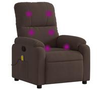 vidaXL Fauteuil Inclinable de Massage, Chaise de Relaxation, Siège avec Accoudoirs et Dossier, Fauteuil TV de Salon, Moderne, Marron Tissu Microfibre